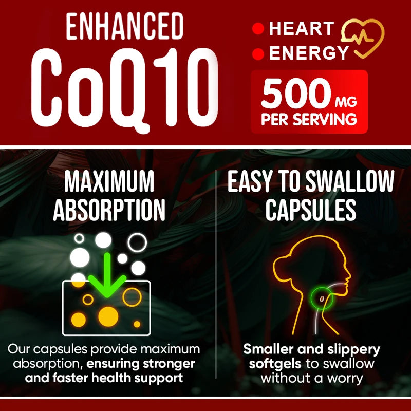 Yimiduk CoQ10 500mg – Buy 1 Get 1 Free | 120 Capsules CoQ10 Supplement Qst