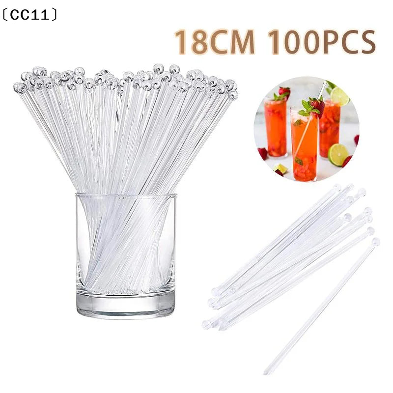 Transparent Plastic Cocktail Muddler & Drink Stirring Sticks Cocktail Stirring Sticks Qme