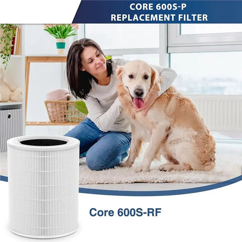 Levoit Core 600S Replacement Filter – Core 600S-RF Compatible Air Purifier Filter Qst White