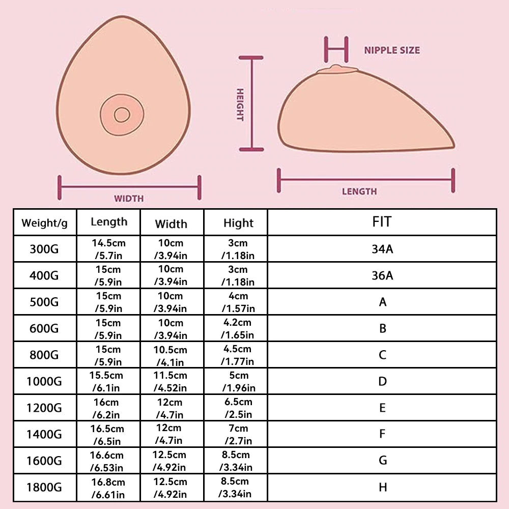 Realistic Silicone Breast Forms – Drag Queen, Cosplay & Crossdress Silicone Breast Forms Qst