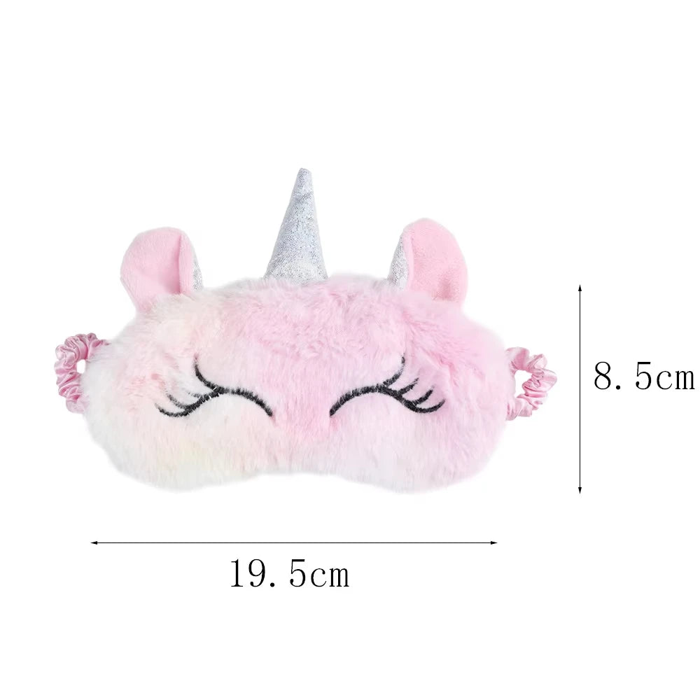 Unicorn Plush Sleep Mask for Kids & Adults – Cute Eye Mask Plush Sleep Mask Qst
