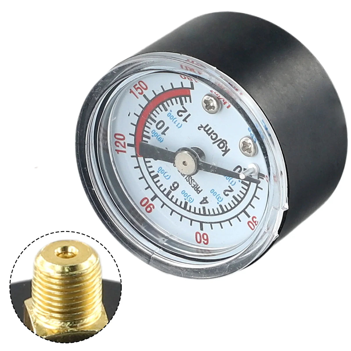 Air Compressor Pressure Gauge 0–180 PSI 0–12 Bar 1/8" NPT Pressure Gauge Qme Default Title