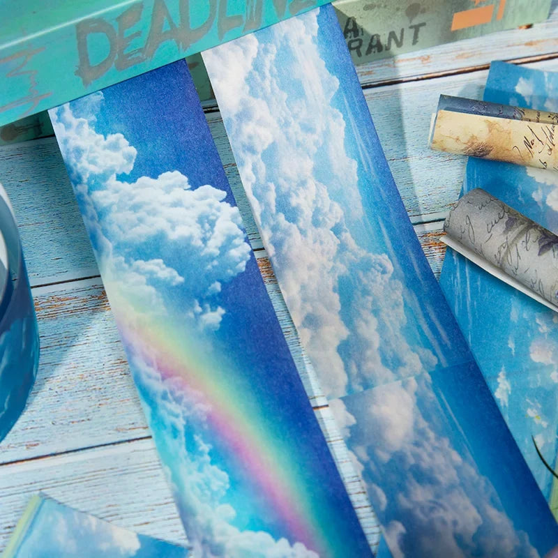 Colorful Clouds Washi Tape 50mm x 2m – DIY Scrapbook Planner Decorative Washi Tape Qme
