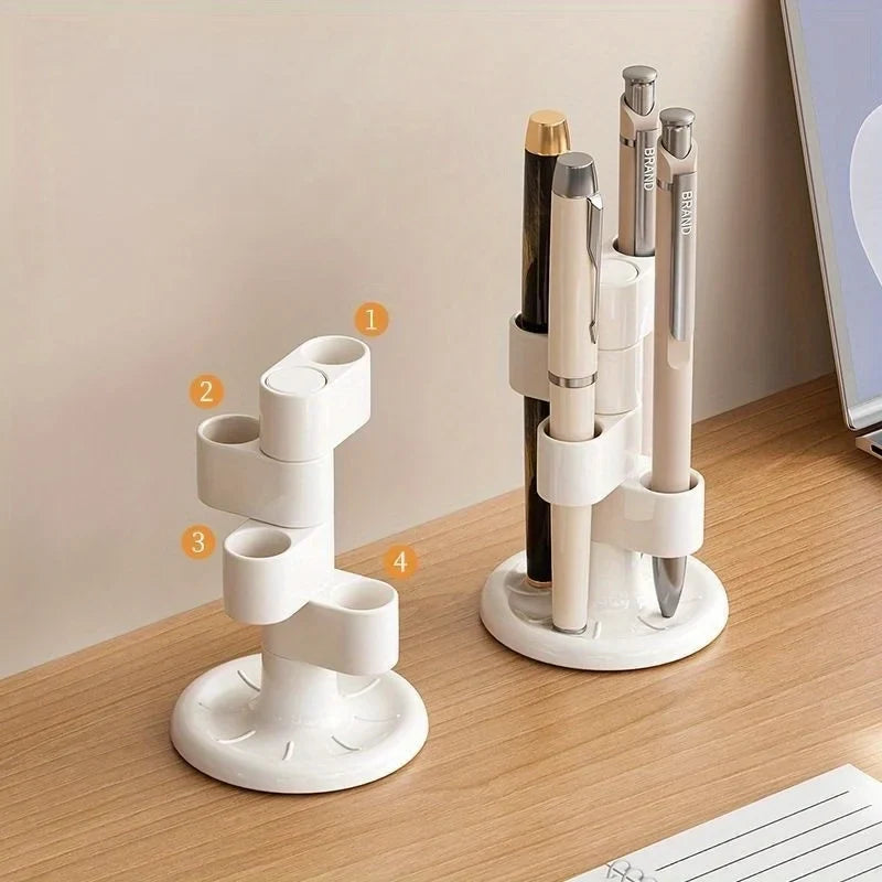 360° Rotating Desktop Pen & Pencil Holder – White Organizer Rotating Pen Holder Qme