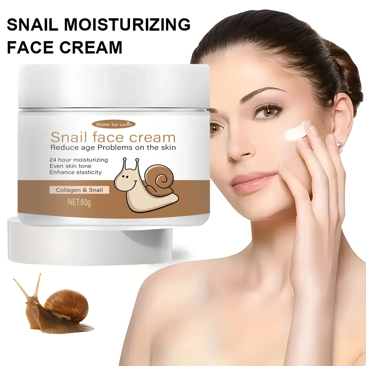 Snail Face Cream with Collagen & Retinol – 24H Moisturizer Face Moisturizer Cream Qme