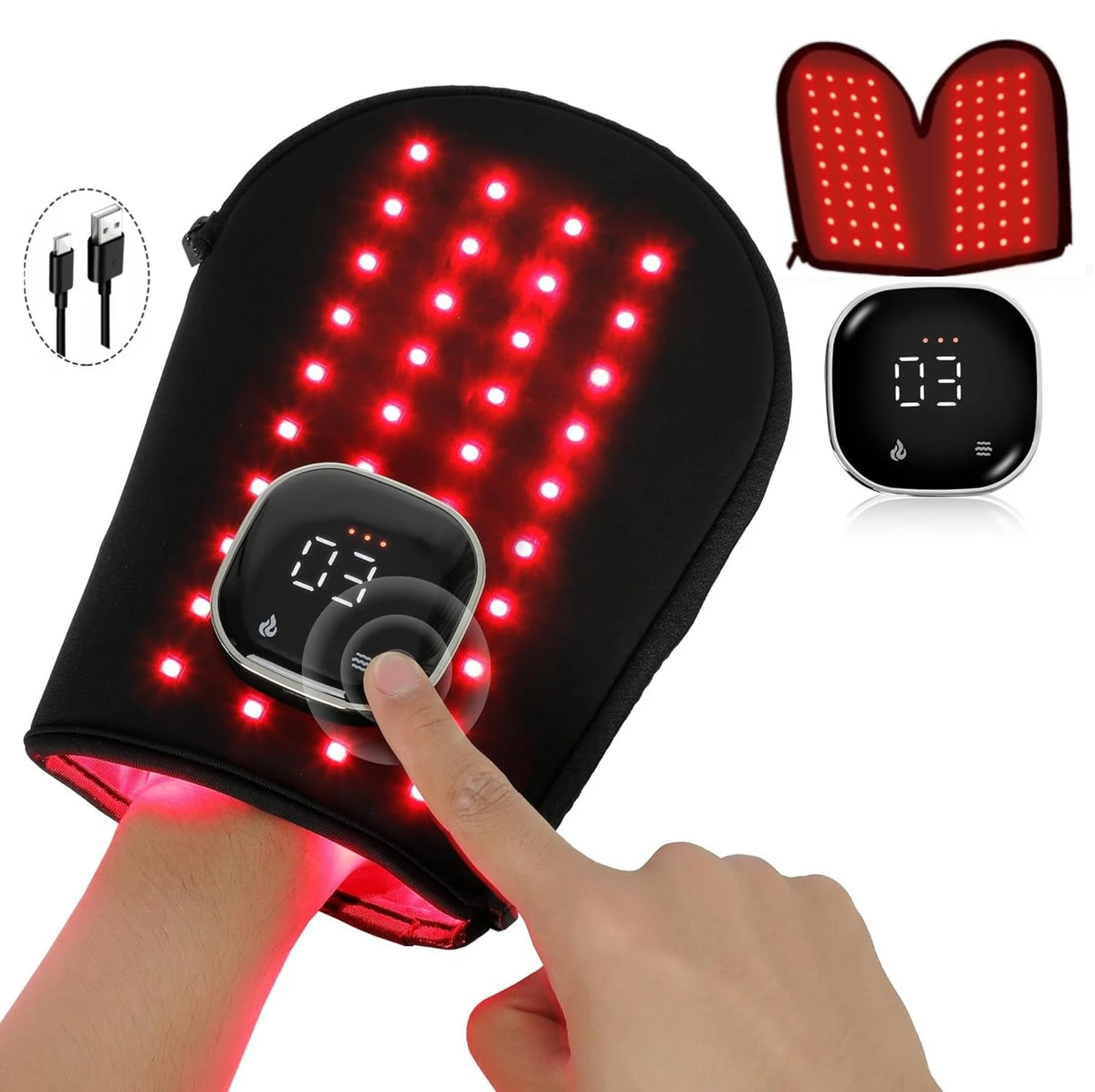 Wireless Red Light Therapy Glove 660nm 850nm LED Hand Device Red Light Therapy Glove Qst