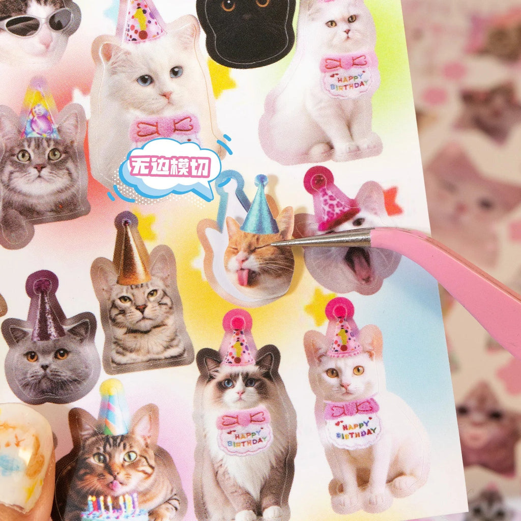 Cute PET Die Cut Sticker Book – Cartoon Scrapbooking Sheets Die Cut Sticker Book Qme