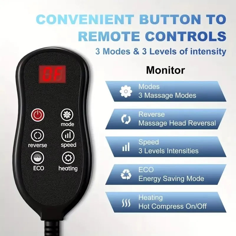 Monclique Electric Leg Massager – Shiatsu Heat Compression Electric Leg Massager Qst