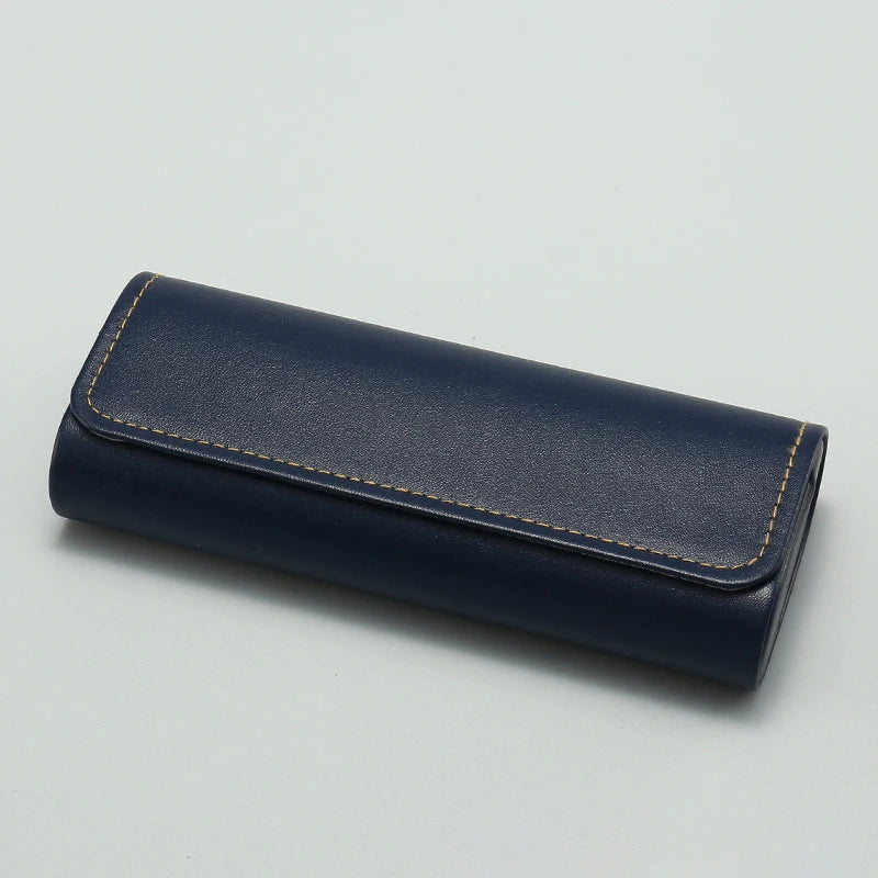 PU Leather Glasses Case – Portable Eyewear Storage Box Glasses Case Qst Blue