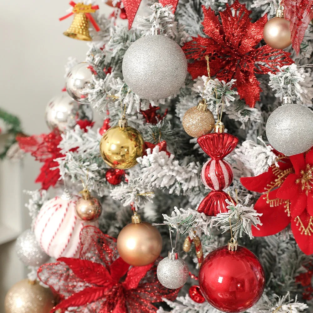 Christmas Ball Ornaments – Hanging Xmas Tree Decorations 3cm Christmas Tree Ornaments Qme