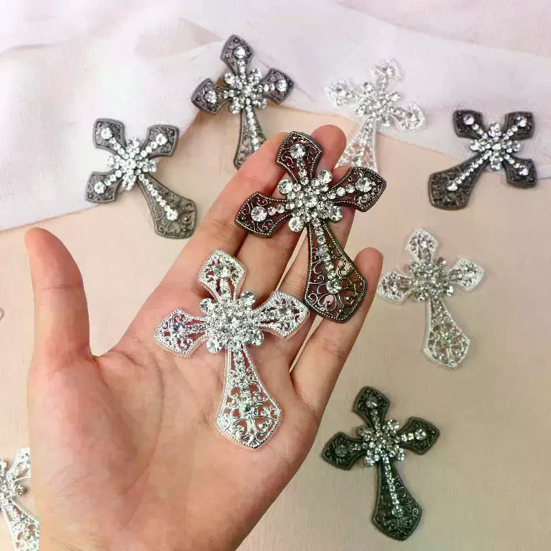 Vintage Cross Crystal Flatback Rhinestone DIY Craft Embellishment Rhinestone Embellishment Qme