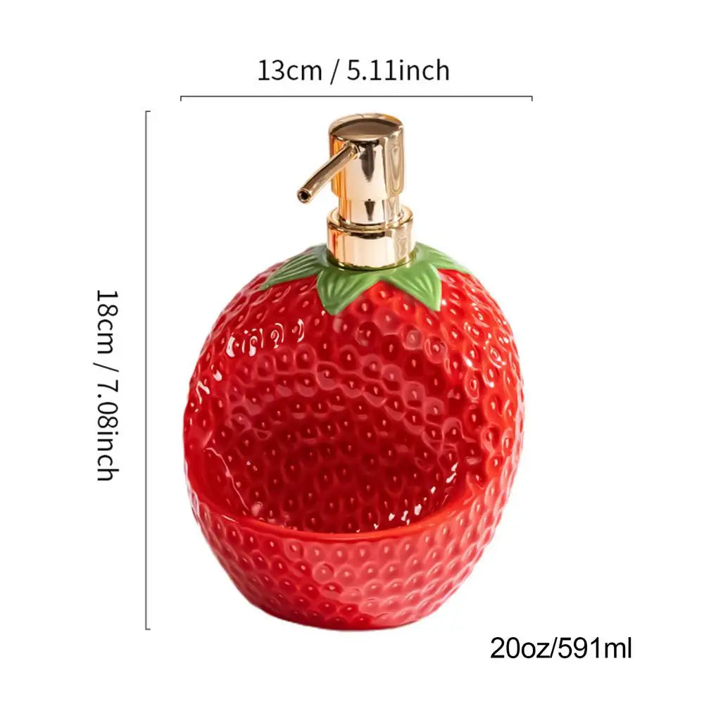 Strawberry Soap Dispenser 20 oz Liquid Lotion Pump Container Soap Dispenser Qme Red China Mainland