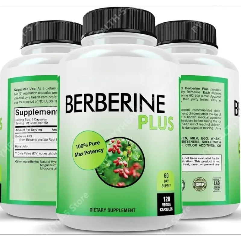 Berberine Plus 1200mg – 120 Veggie Capsules with Royal Jelly Herbal Supplement Qst