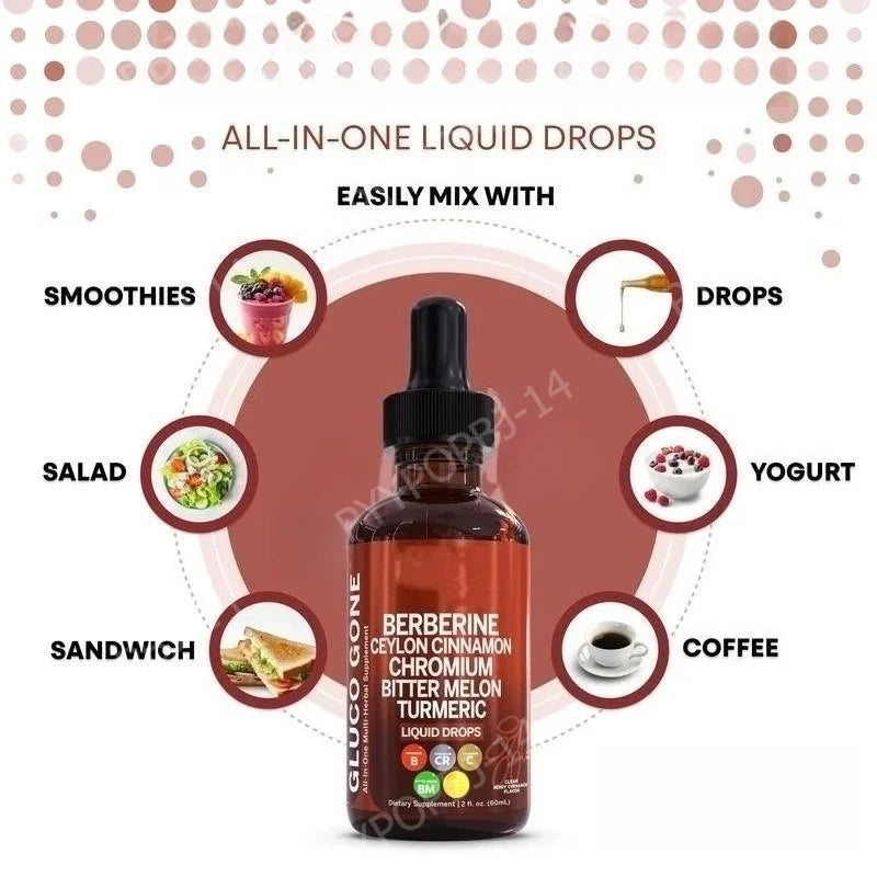 Organic Ceylon Cinnamon & Turmeric Liquid Drops 60ml Herbal Liquid Drops Qst