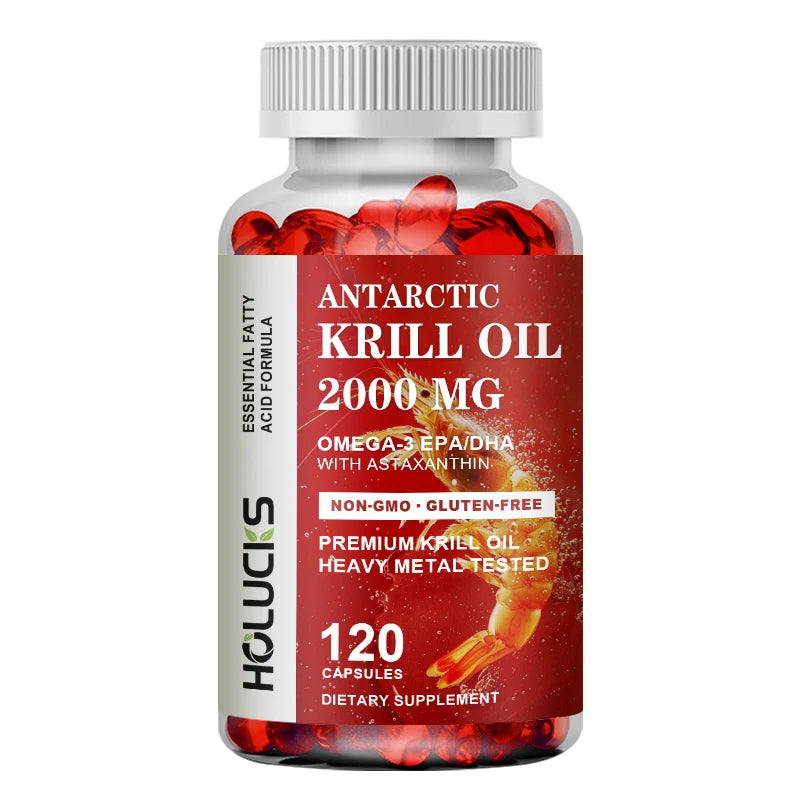 Organic Antarctic Krill Oil Capsules – Omega-3 EPA DHA 120ct Omega-3 Supplement Qst 120pcs -1 Bottles