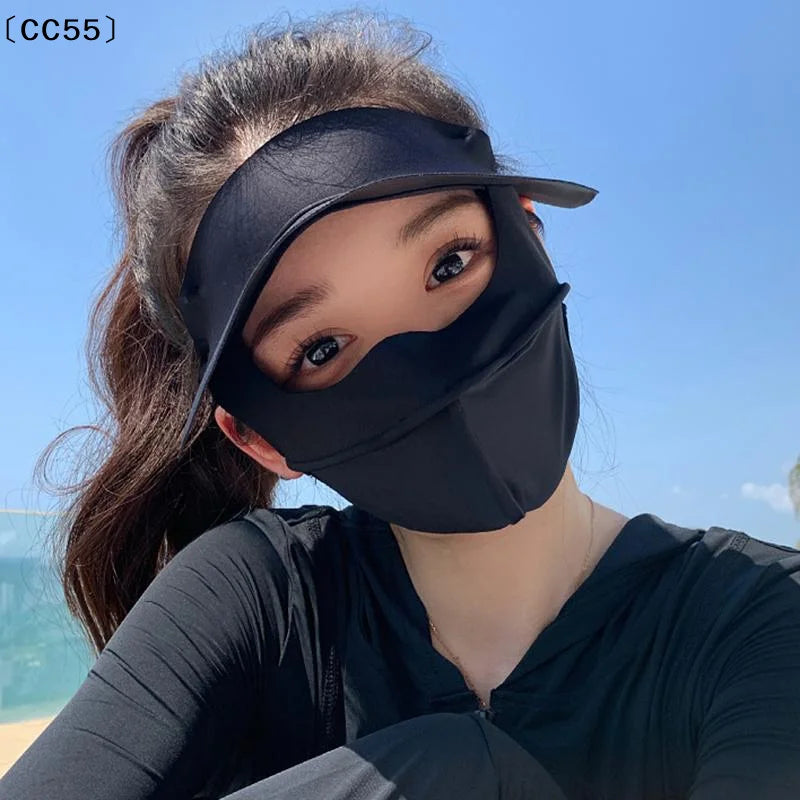 Ice Silk UPF50+ Full Face Sun Mask – UV & Neck Coverage Sun Protection Mask Qst