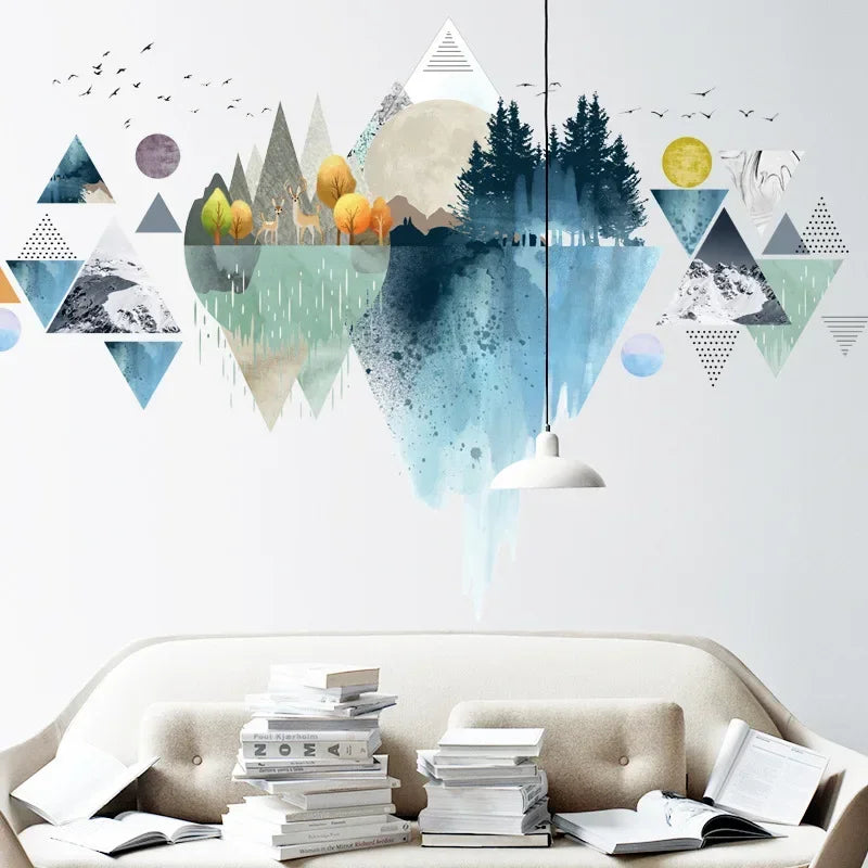 Nordic Mountain Triangle Wall Stickers – Bedroom & Living Room Wall Sticker Decal Qme