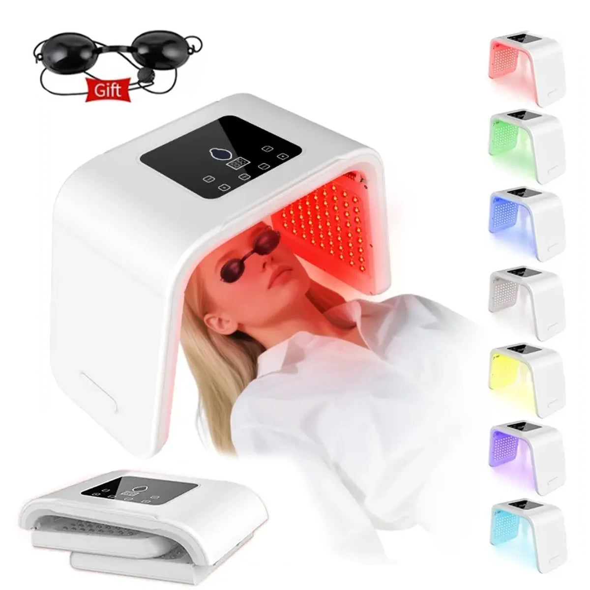 7-Color LED Light Therapy Mask & Nano Spray | PDT Face SPA LED Therapy Mask Qst