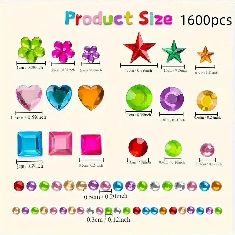 Self-Adhesive Rhinestone Stickers – Colorful Acrylic Gemstone DIY Rhinestone Craft Stickers Qme