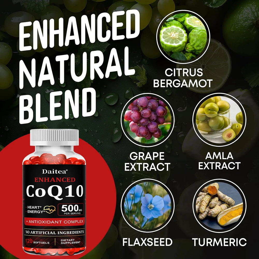 ZENVITALIZE CoQ10 500mg High Absorption Supplement Capsules CoQ10 Supplement Qst
