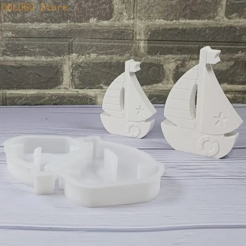 Sailing Ship Silicone Mold for Candle Soap Gypsum & Resin Crafts Silicone Craft Mold Qme