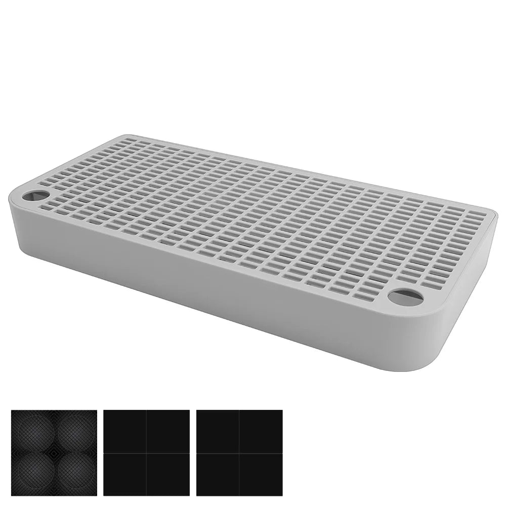 Anti-Splash Cat Litter Mat – Double Layer Filter & Easy Clean Cat Litter Mat Qst gray