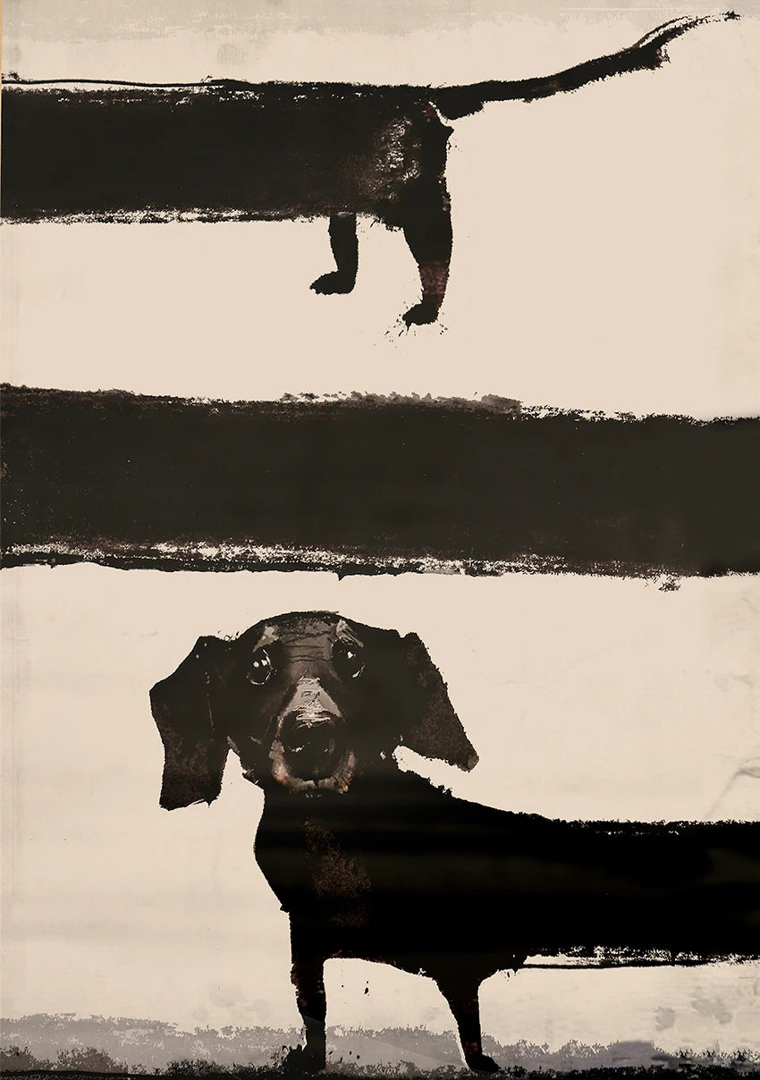 Abstract Dachshund Dog Canvas Wall Art Poster | Modern Home Decor Canvas Wall Art Qst A 20X30cm No Framed