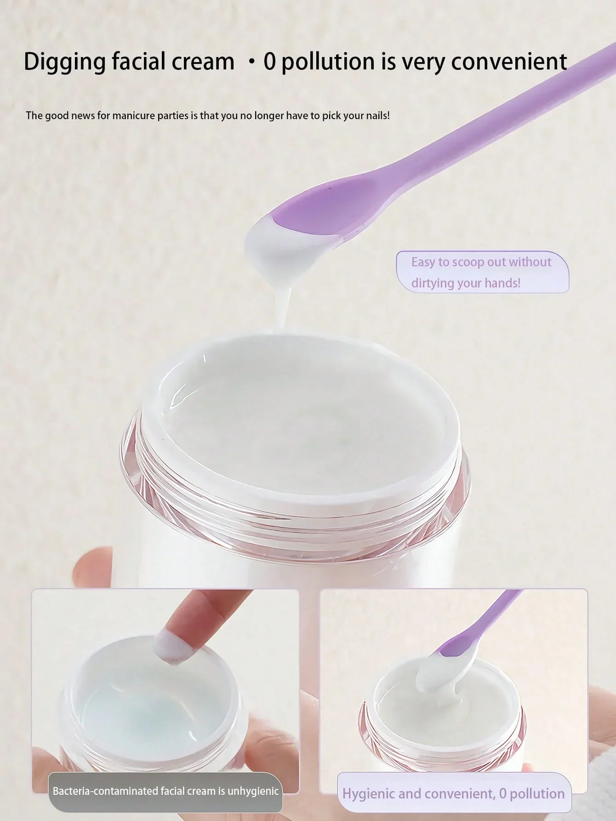 Silicone Bottle Scraper for Foundation & Lotion Jars | Qme Makeup Spatula Tool Qme