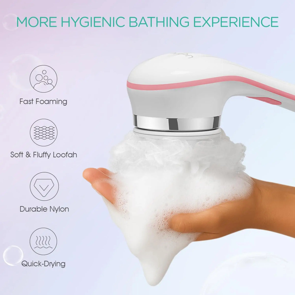 3-in-1 Electric Long Handle Body Brush – Exfoliating Back Scrubber Electric Body Brush Qst