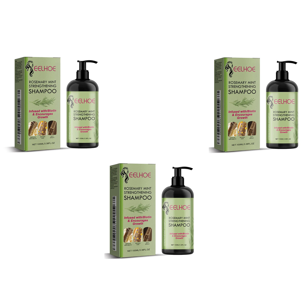 EELHOE Rosemary Nourishing Shampoo – Frizz Control & Repair Nourishing Shampoo Qst 300ml boxed