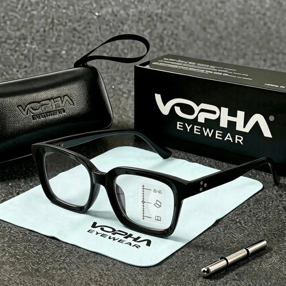 VOPHA Progressive Multifocal Blue Light Reading Glasses L29 Progressive Reading Glasses Qst 250 Black