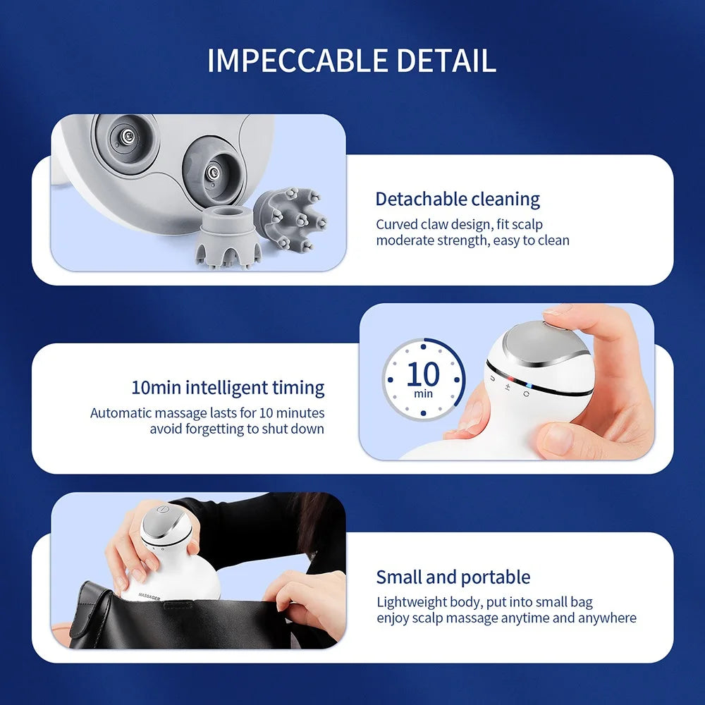 Wireless Electric Scalp Massager – 3D Kneading, Waterproof Electric Scalp Massager Qst