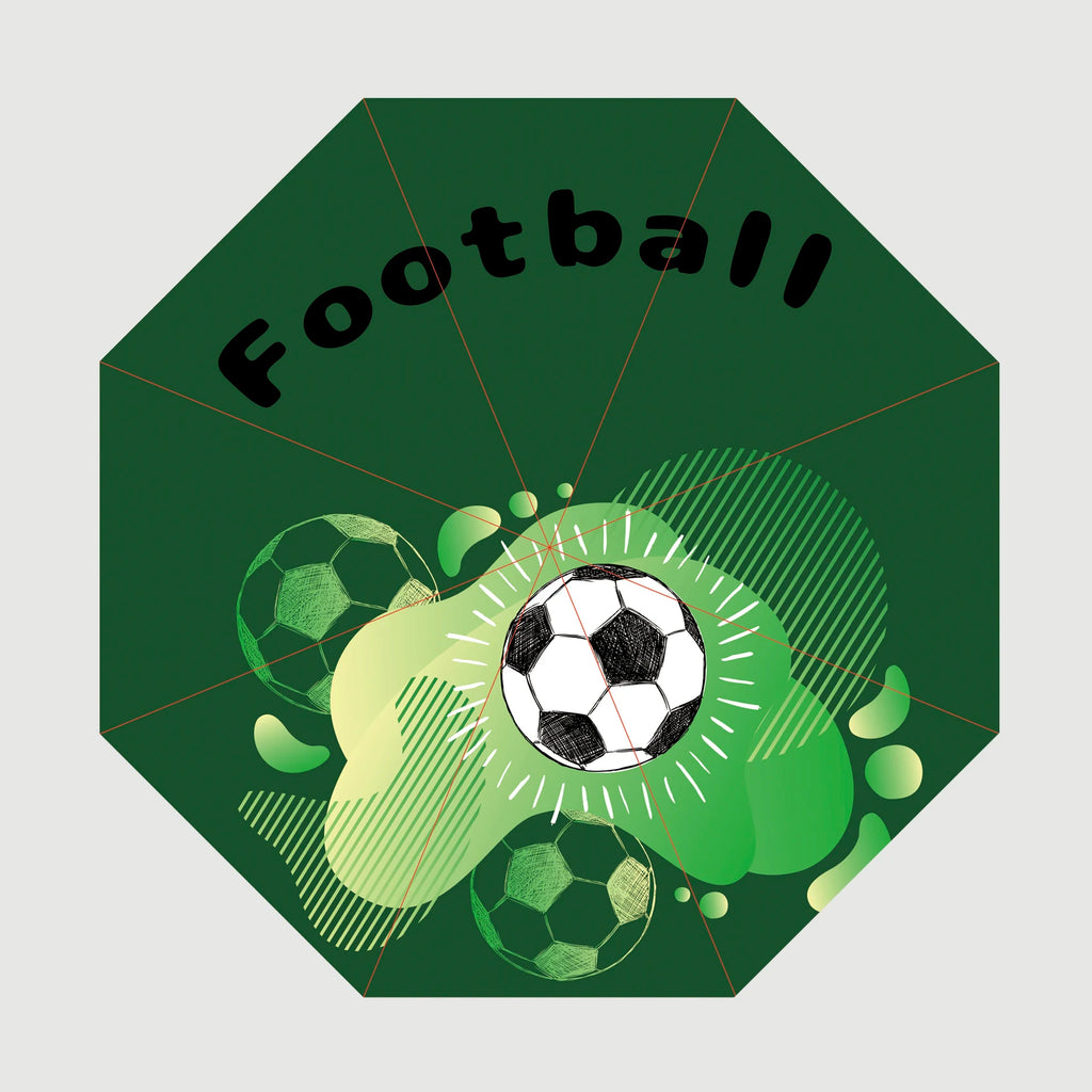 Football Soccer Windproof Folding Travel Umbrella – Compact Folding Travel Umbrella Qst Iron 8K Green 2