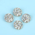 Rhinestone Flower Metal Buttons – Sparkling Decorative 2/4 Pcs Decorative Sewing Buttons Qst gold 4pcs