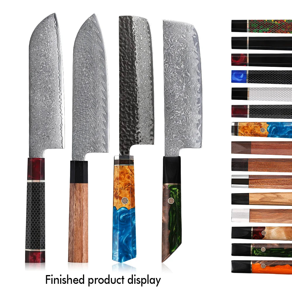 TURWHO Damascus Steel Blade Blank – DIY Nakiri Santoku Chef Knife Damascus Knife Blank Qst