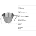 CFWISDOM Stainless Steel Espresso Measuring Cup with Scale Espresso Measuring Cup Qme CQB04
