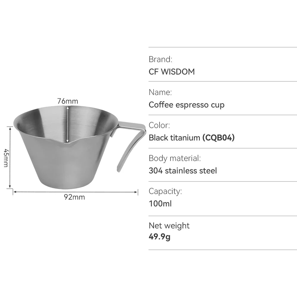 CFWISDOM Stainless Steel Espresso Measuring Cup with Scale Espresso Measuring Cup Qme CQB04