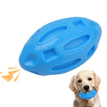 TPR Squeaky Rugby Chew Ball Dog Toy – Medium & Large Dogs Dog Chew Toy Qst Blue