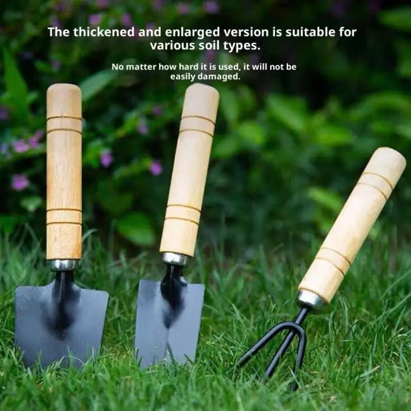 3-Piece Mini Garden Tool Set – Trowel, Rake & Weeder for Pots Mini Garden Tool Set Qme