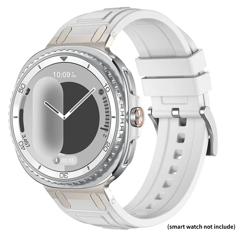 Silicone Sport Band for Samsung Galaxy Watch 9 & 8 Silicone Watch Band Qme White Galaxy 9 8 44mm