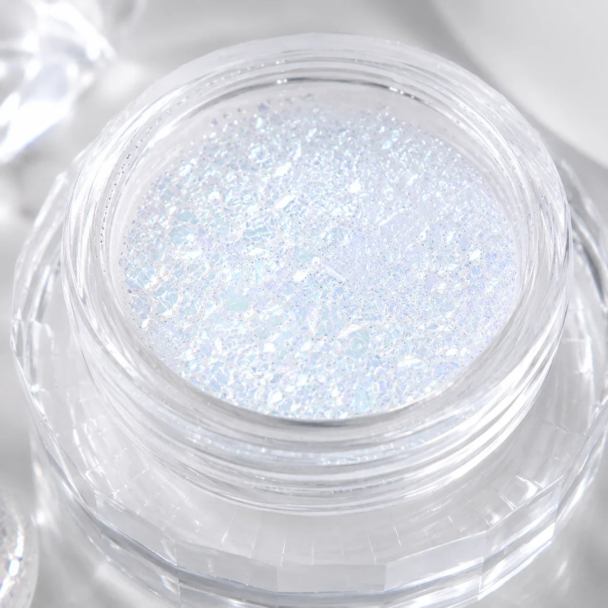 Aurora White Iridescent Nail Glitter Ice Crystal Sequins Nail Art Glitter Qme