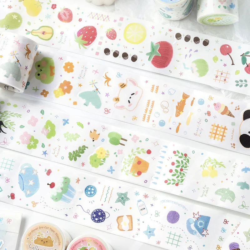 Fruit Dream Washi Tape 50mm×3m – Junk Journal & Scrapbook Decorative Washi Tape Qme
