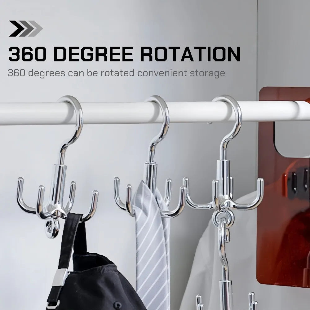 360° Rotating 4-Claw Clothes Hook – Scarf & Wardrobe Organizer Wardrobe Hook Organizer Qme