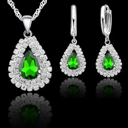 925 Sterling Silver Austrian Crystal Water Drop Earrings Crystal Drop Earrings Qme
