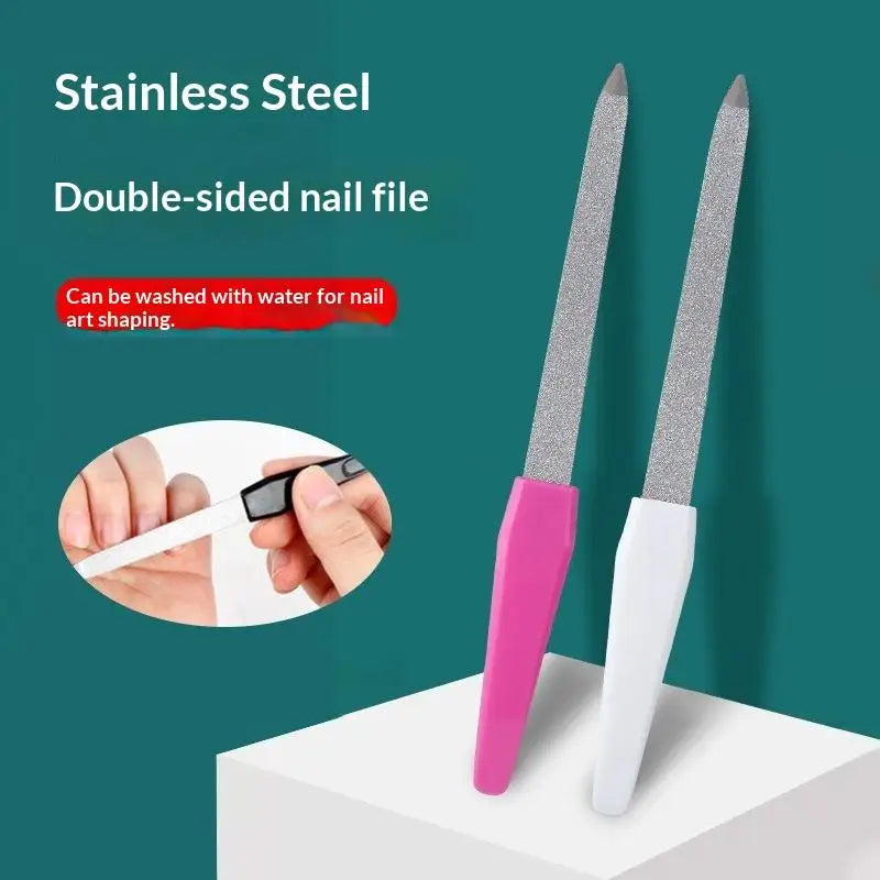 Double Sided Metal Nail File – Professional Nail Art Tool Metal Nail File Qme