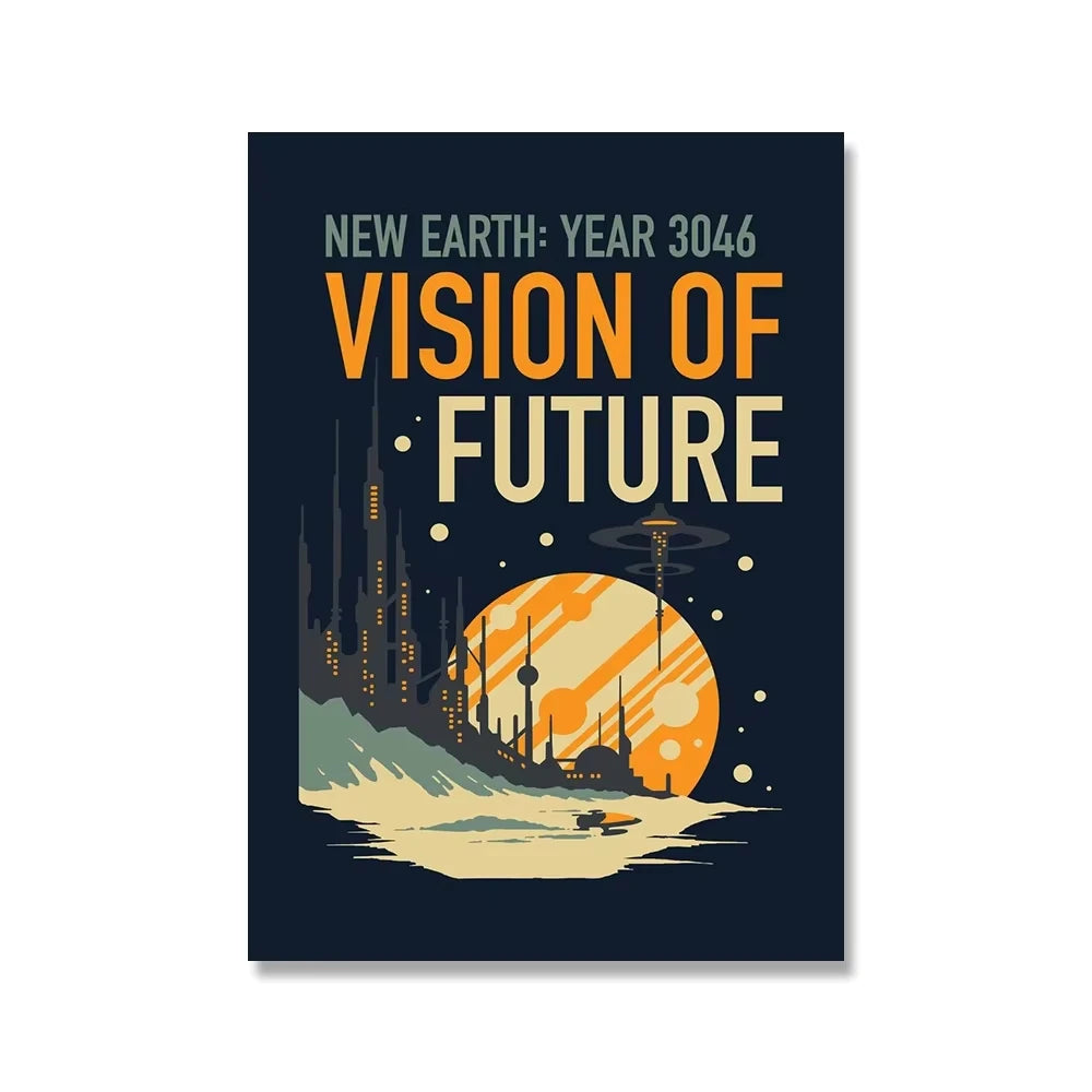 Welcome to Mars Retro Futuristic Canvas Wall Art Print Canvas Wall Art Qst 7 40x60cm Unframed