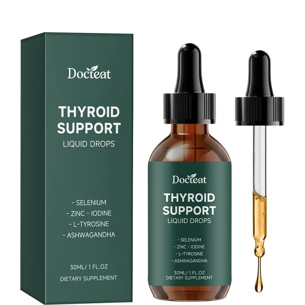 Docteat Thyroid Support Liquid Drops 30ml | Zinc Iodine Selenium Liquid Supplement Drops Qst 1 bottle 30 ml