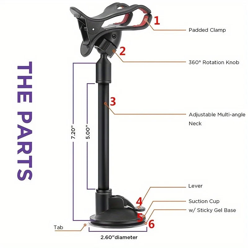 Universal Dashboard Car Phone Mount – Suction Cup Holder Car Phone Mount Qme