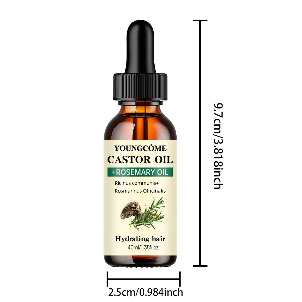 Castor & Rosemary Hair Growth Oil – Thickens & Conditions Hair Growth Oil Qst 40ML