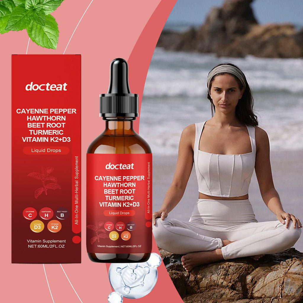 Cayenne Pepper Drops – Hawthorn, Beetroot, Turmeric, D3 & K2 Liquid Supplement Drops Qst